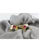  Rubín 14k žlté zlato Vintage Jewlery vec028y